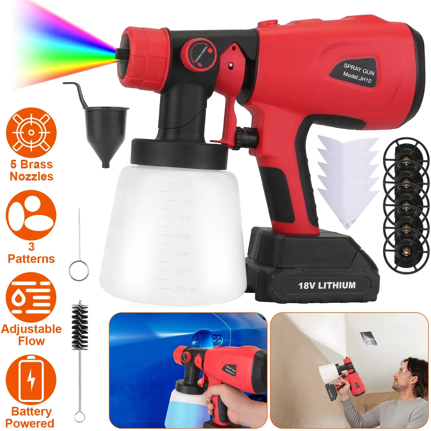 Main product image of Battery Powered HVLP Electric Paint Sprayer Gun, Handheld
