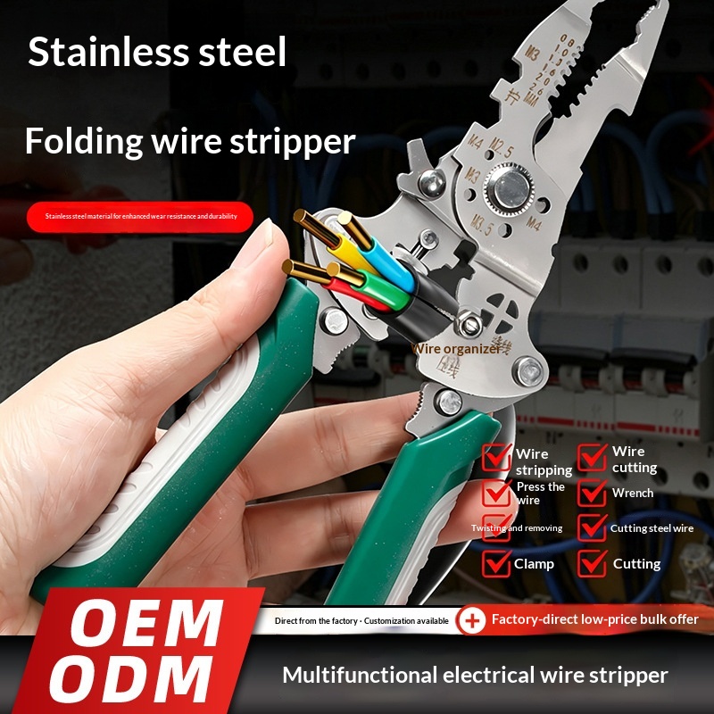 Main product image of Foldable Stainless Steel Multi-Function Wire Stripper Pliers