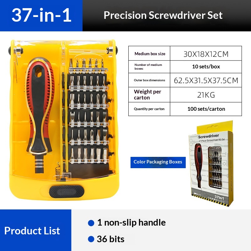Main product image of 37-Piece Chrome Vanadium Steel Telecommunications Screwdriver Set