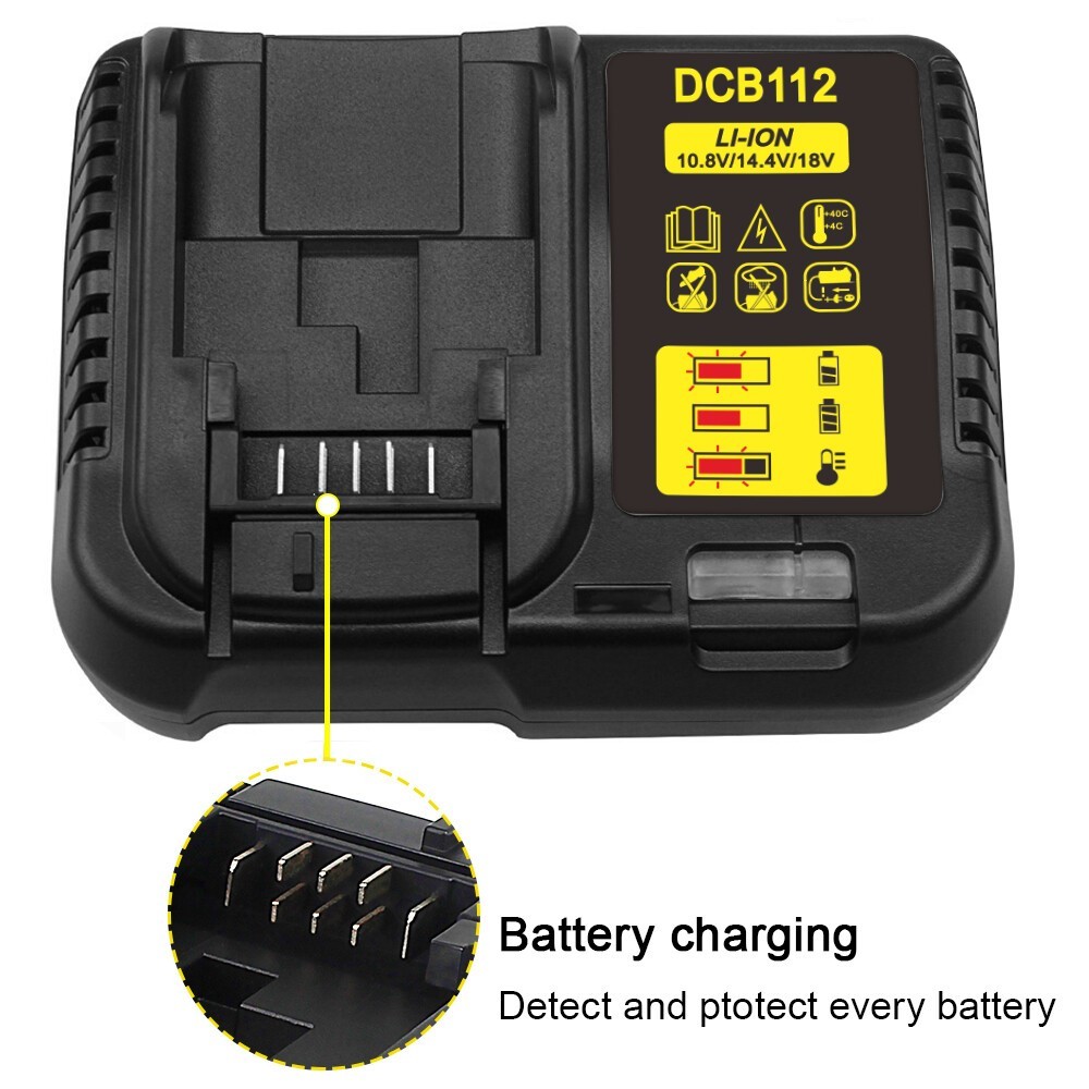 Main product image of Replacement Charger for DeWalt DCB112, 10.8V-18V Batteries
