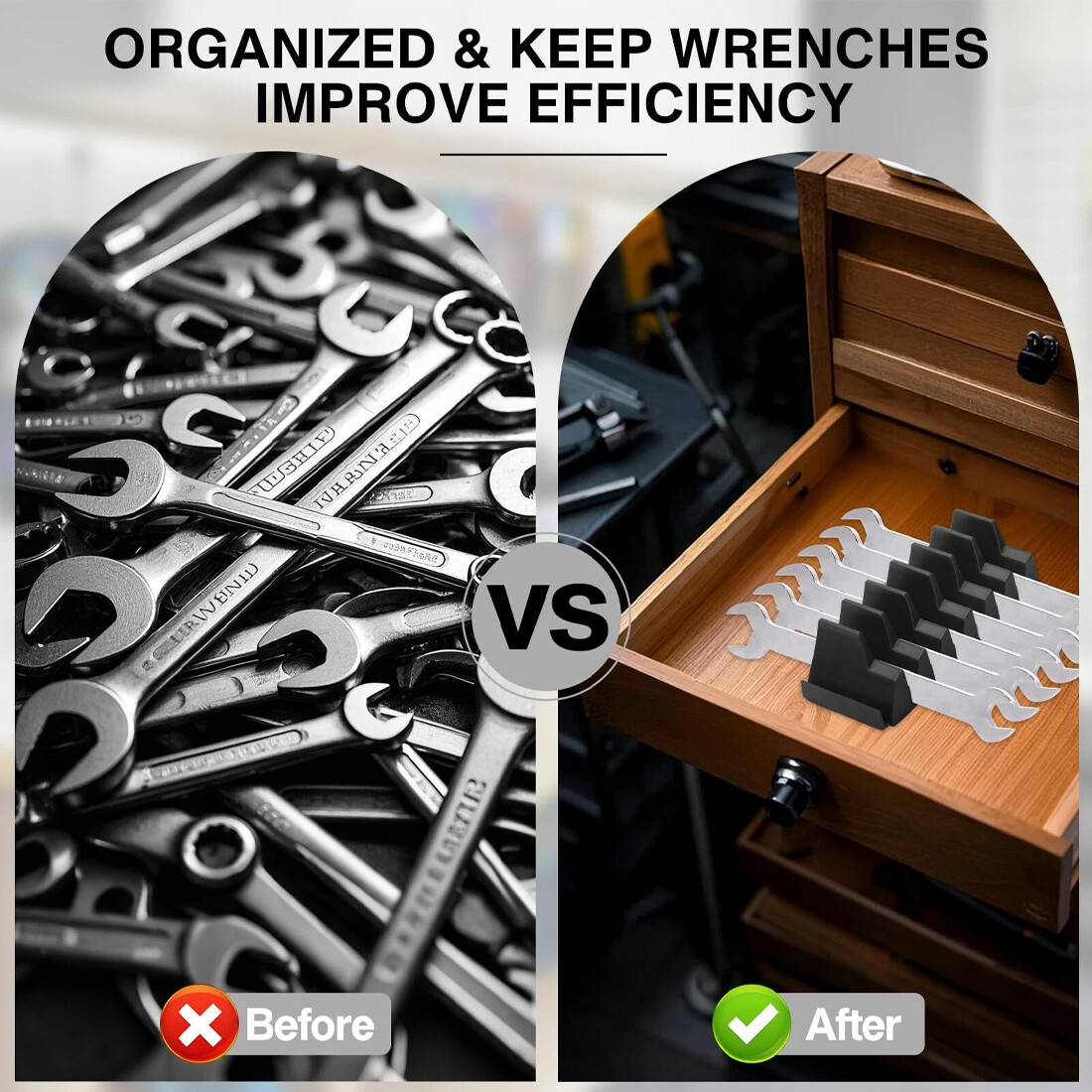 Main product image of 46-Piece Magnetic Wrench Organizer, Portable Tool Storage