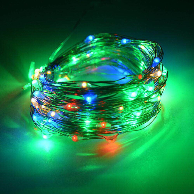 Main product image of Solar Powered LED Copper Wire String Lights, 8 Functions