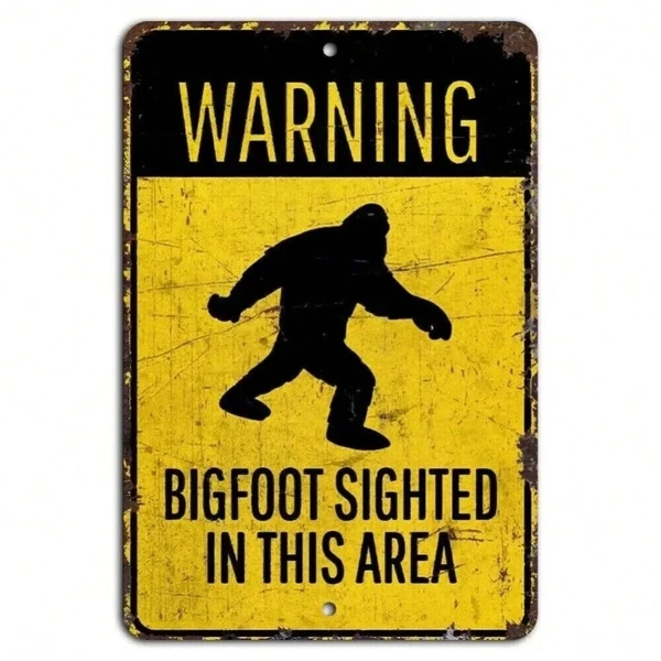 Main product image of Rustic Warning Bigfoot Sighted Area Sign, Weather-Resistant