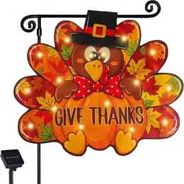 Product image of Thanksgiving Garden Flag, 12x18 In., Solar Lighted, Double Sided