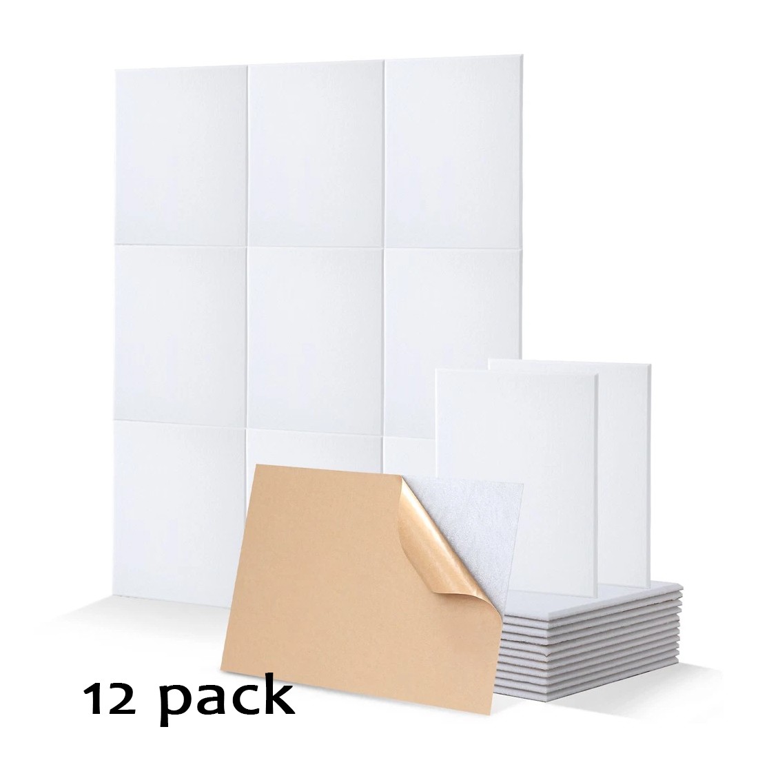 Main product image of 12-Pack Acoustic Wall Panels, Self-Adhesive Sound Insulation