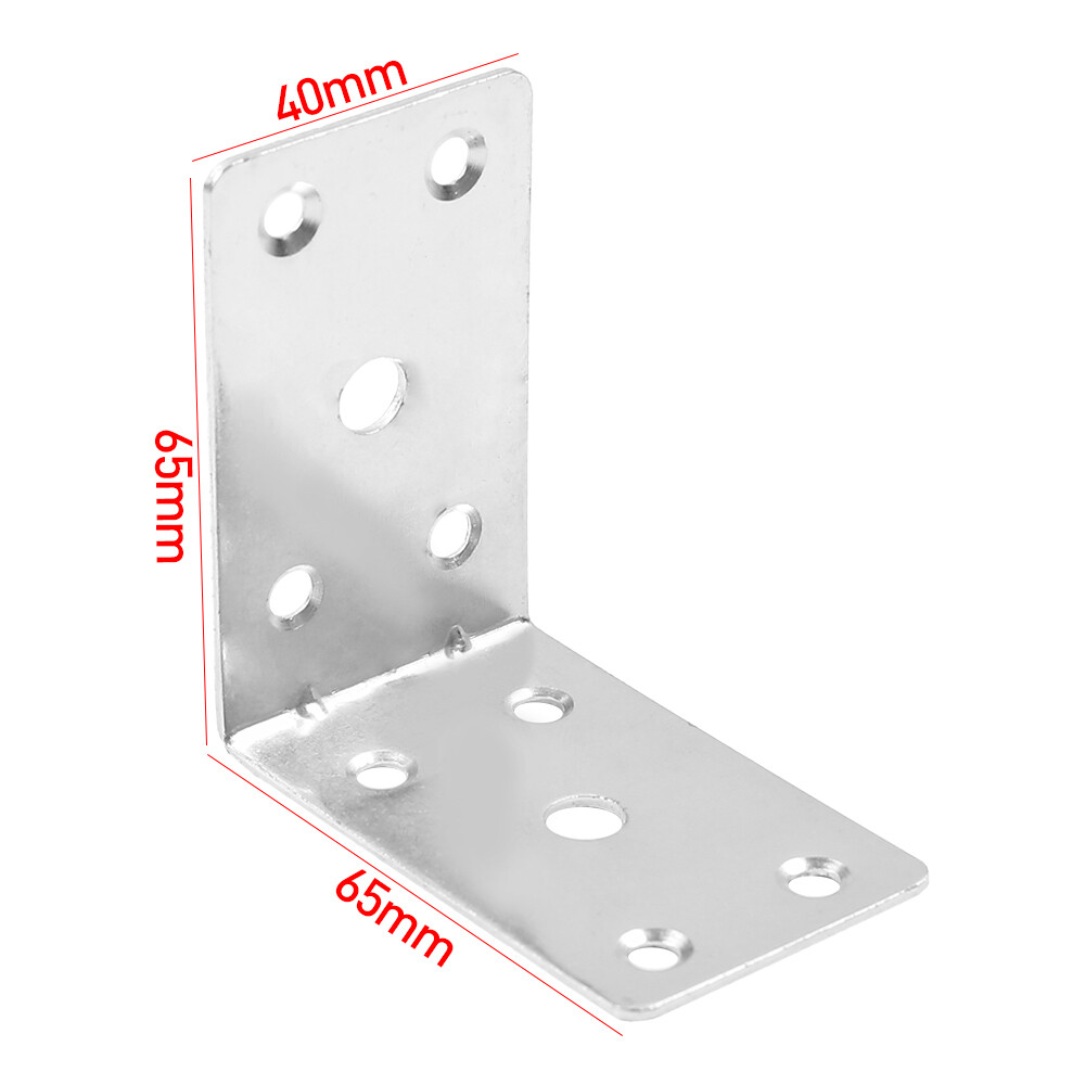 Main product image of 50-Pack L-Shaped Angle Brackets for Wood and Steel, 65x65x40mm