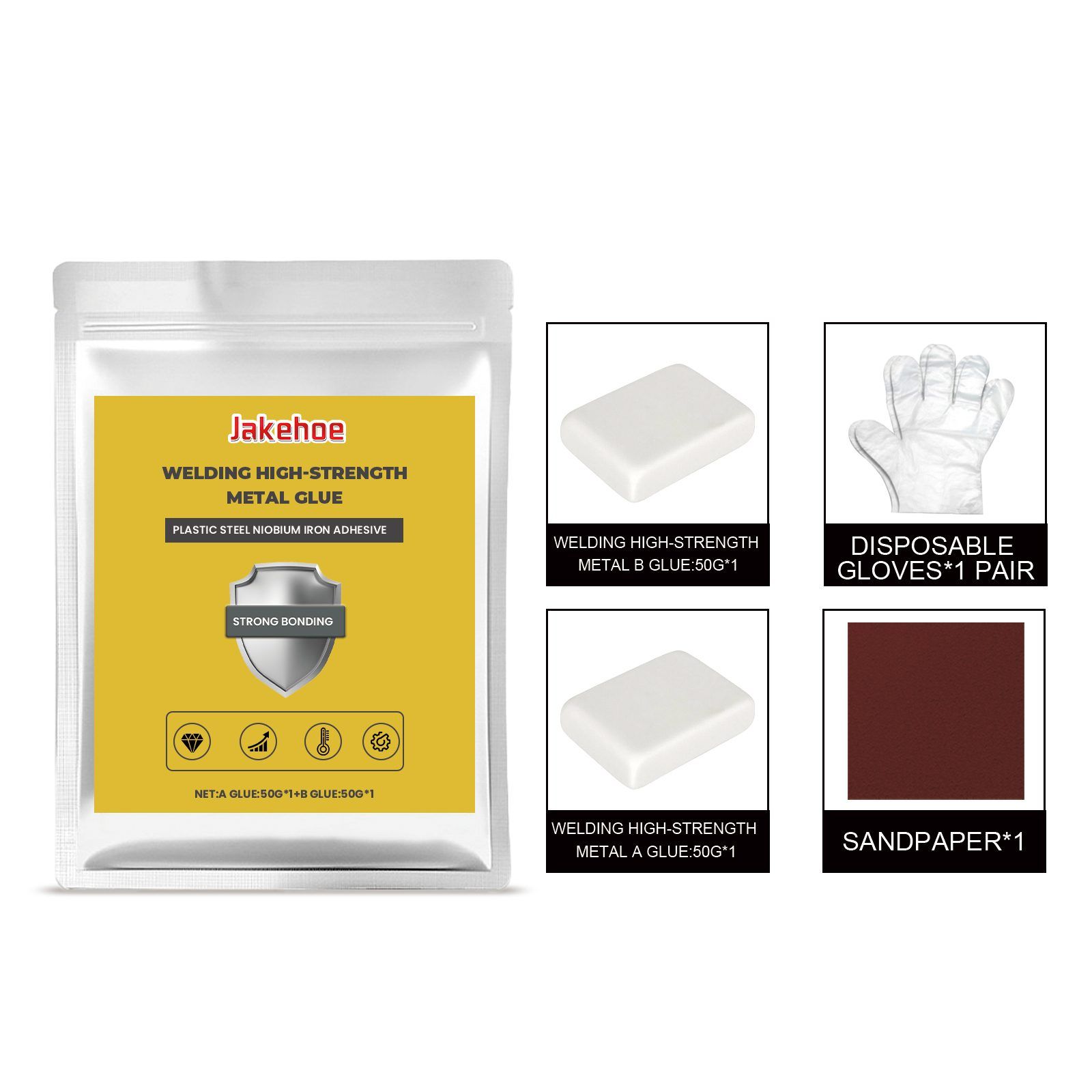 Main product image of JAKEHOE High-Strength Metal Repair Adhesive Kit, 1 Kit