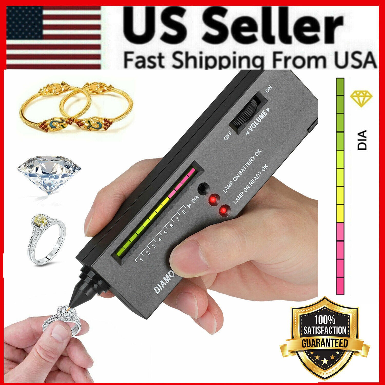 Main product image of Portable Diamond Tester and 30X Jeweler's Loupe Gemstone Testing Kit
