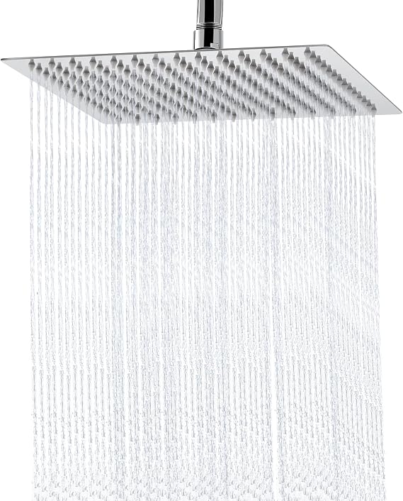 Main product image of 10 Inch Square Rain Shower Head, Ceiling or Wall Mount