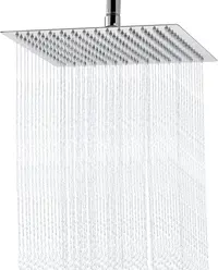 Product image of 10 Inch Square Rain Shower Head, Ceiling or Wall Mount