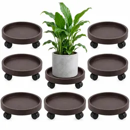 Product image of 8 Pack Brown Heavy Duty Plant Caddy with Wheels