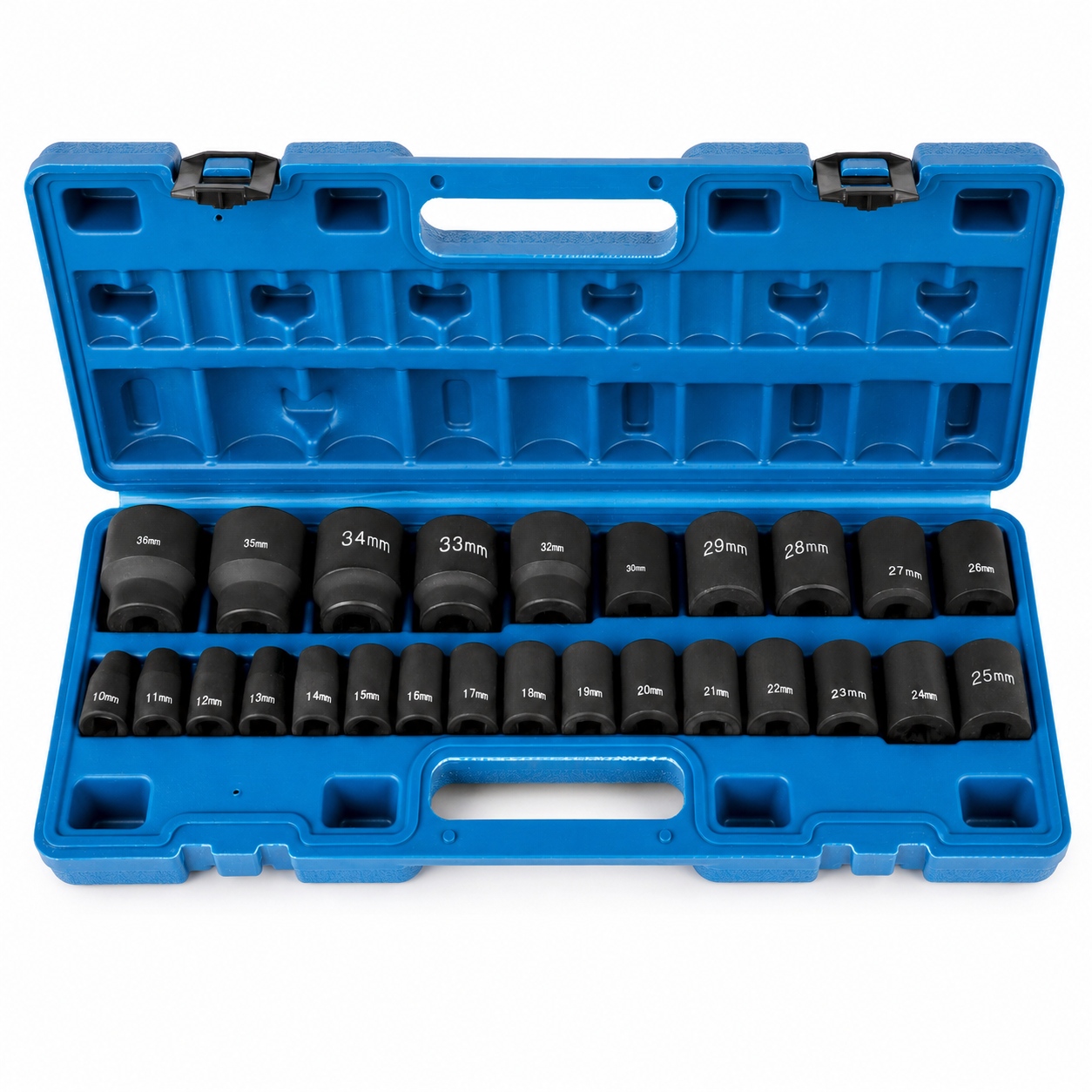 Main product image of 1/2 in. Drive Impact Socket Set, 26 Pc, 6-Point Shallow Metric, 10-36mm, Case