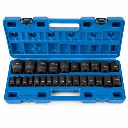 Product image of 1/2 in. Drive Impact Socket Set, 26 Pc, 6-Point Shallow Metric, 10-36mm, Case