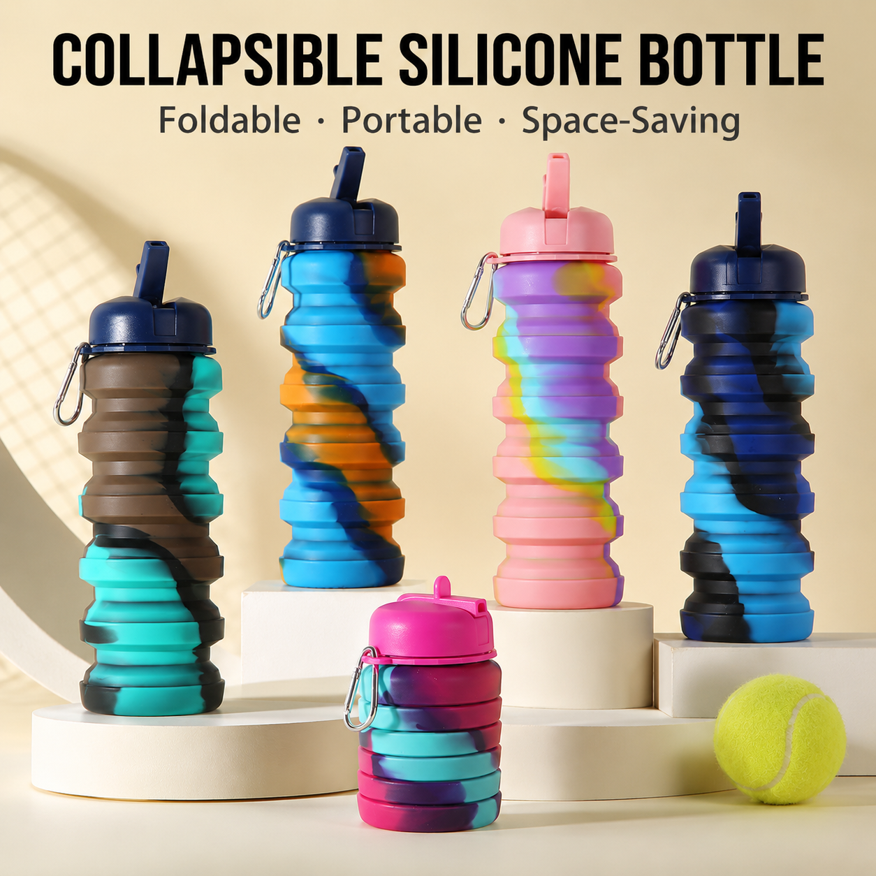Main product image of Food Grade Silicone Folding Water Cup, Portable Camouflage Design