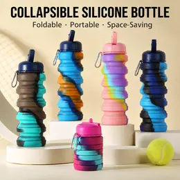 Product image of Food Grade Silicone Folding Water Cup, Portable Camouflage Design