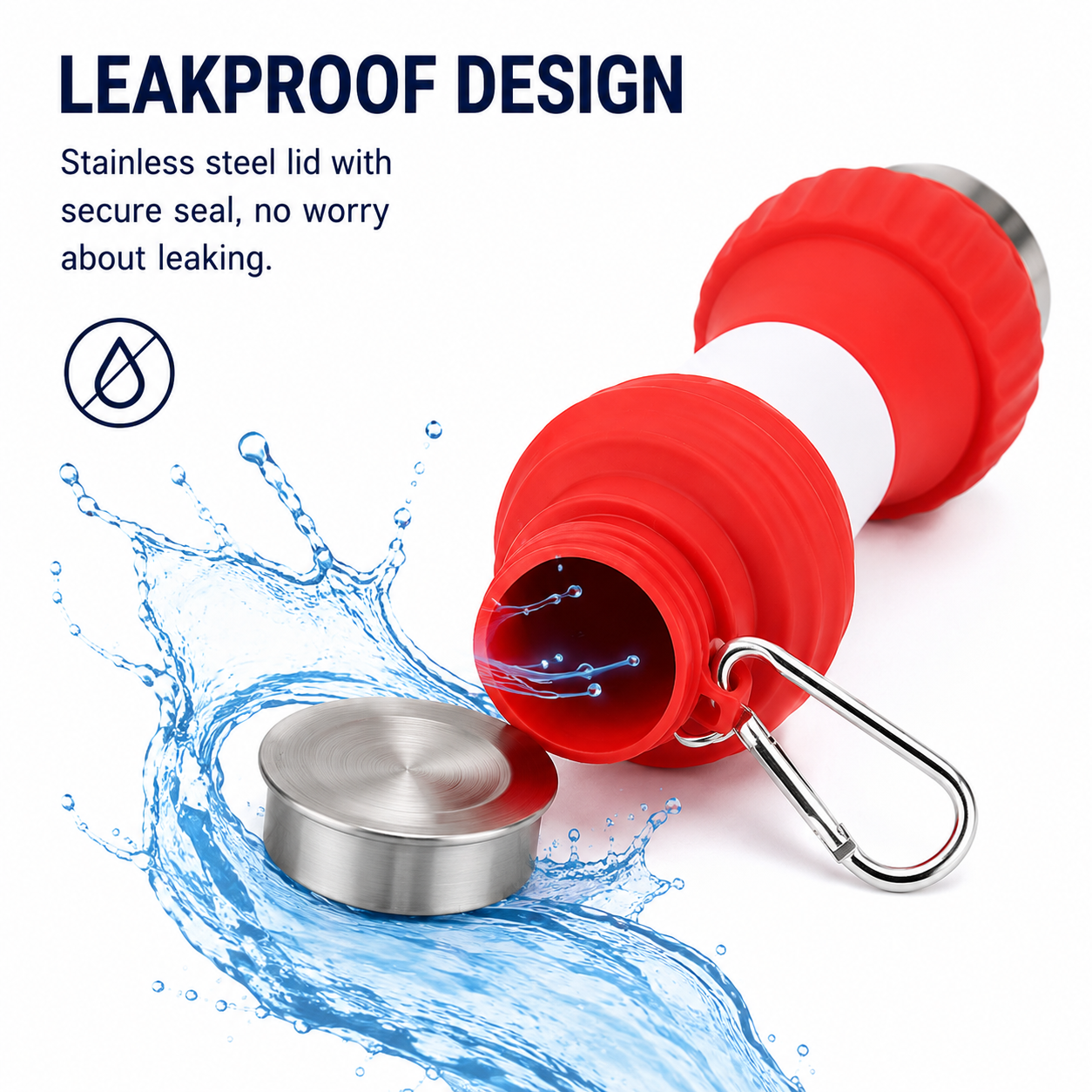 Main product image of Large Capacity Foldable Silicone Outdoor Water Bottle