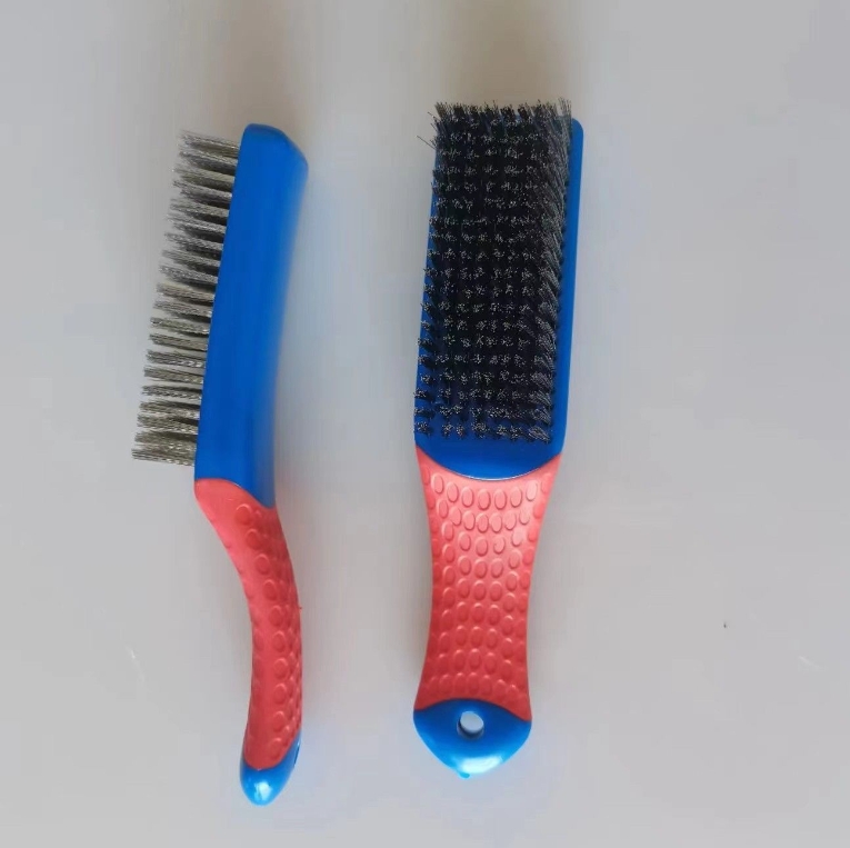 Main product image of Stainless Steel Wire Brush, Blue Red Handle, 1 Piece