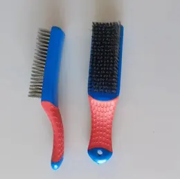 Product image of Stainless Steel Wire Brush, Blue Red Handle, 1 Piece