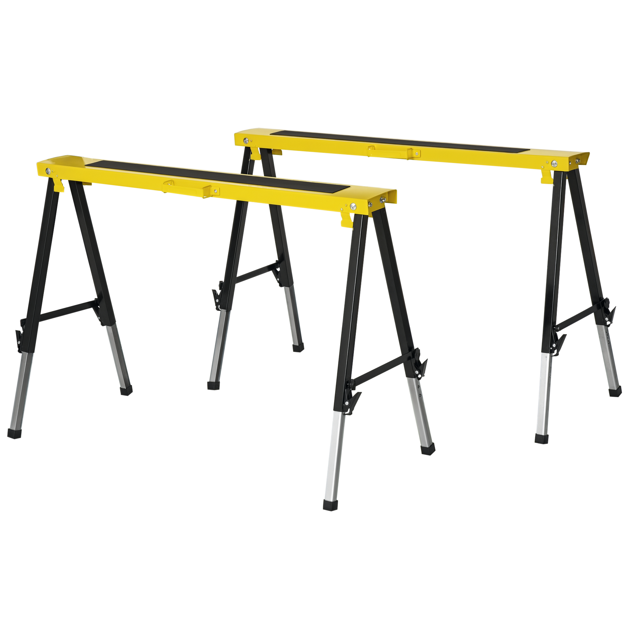 Main product image of Folding Adjustable Metal Saw Horses, 2-Pack, 100kg Max Load