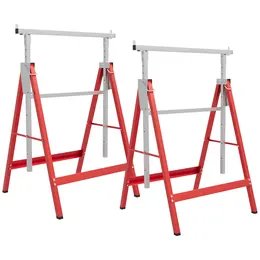 Product image of Set of 2 Adjustable Telescopic Folding Steel Saw Horses