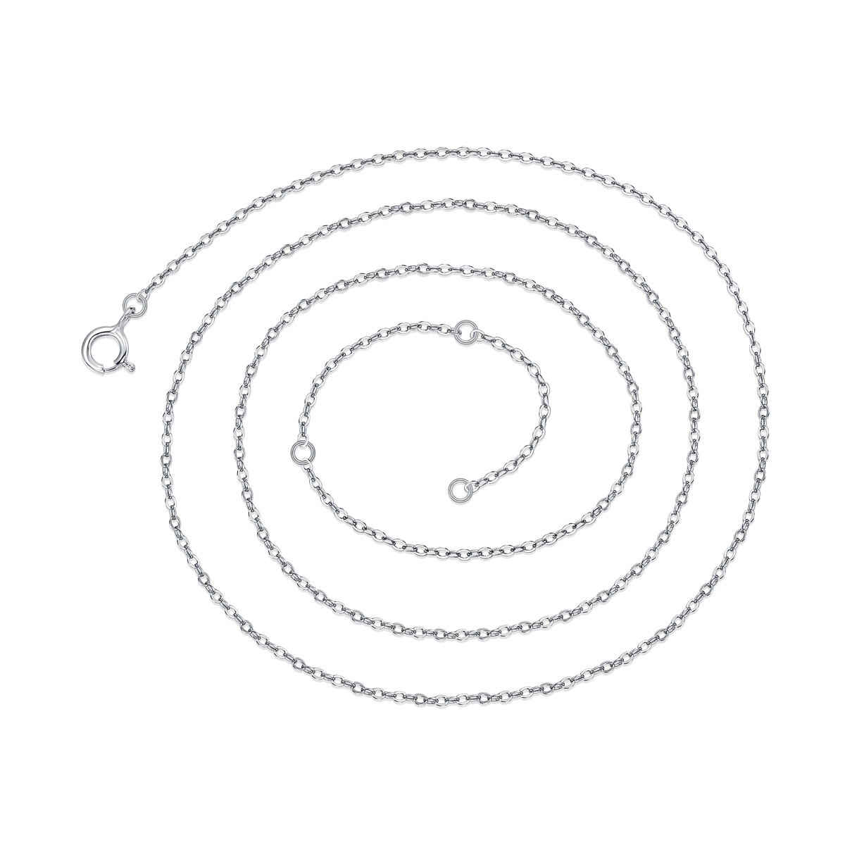 Main product image of S925 Sterling Silver 1mm 45cm Platinum Plated Pendant Chain