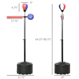 Product image of Soozier Free Standing Boxing Bag with Speed Bag Reaction Bar, 64-81in Adjustable Height