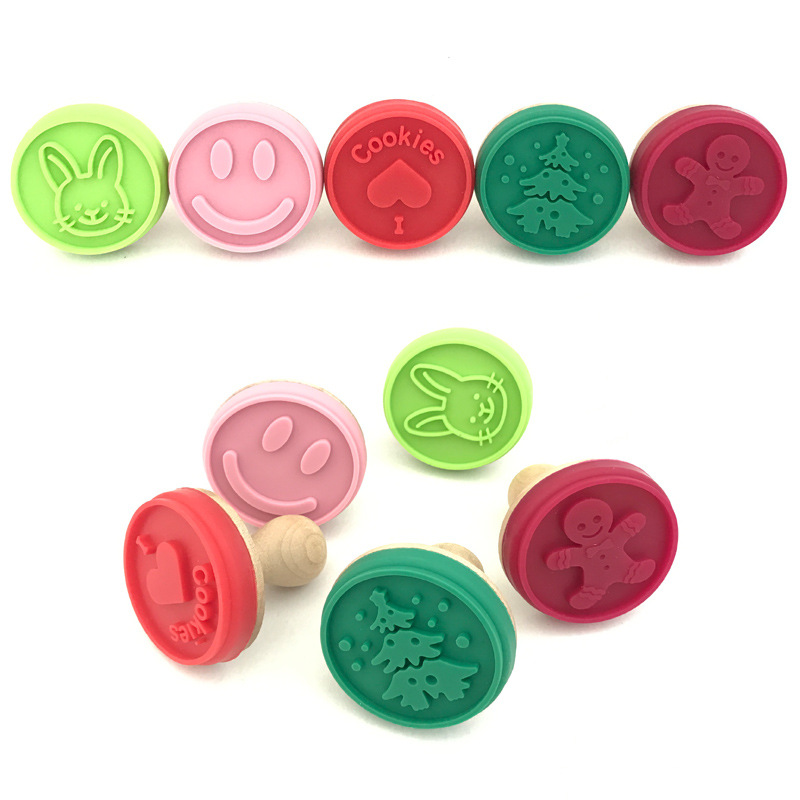Main product image of Silicone Biscuit Stamp With Wooden Handle