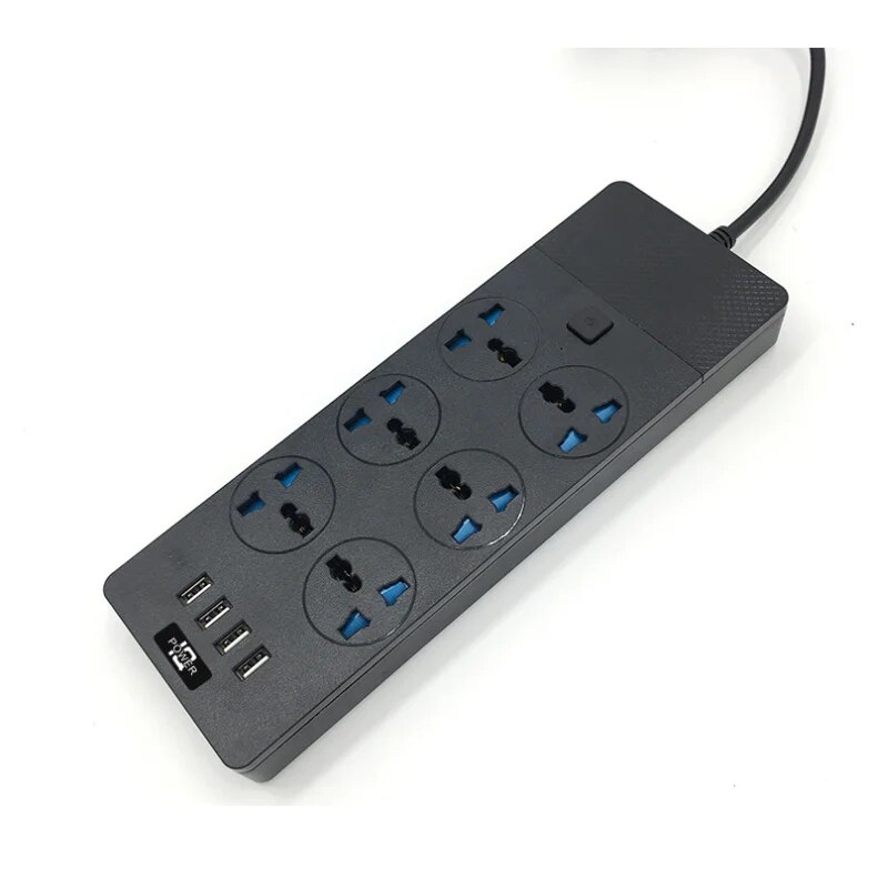 Main product image of T12 Power Strip, 3000W, US Plug, with 4 USB Ports