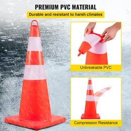 Product image of VEVOR PVC Orange Safety Cones with Reflective Collars, Weighted Base