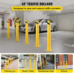 Product image of VEVOR Steel Safety Bollard, Yellow, with 4 Anchor Bolts