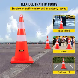 Product image of VEVOR 10-Pack Orange PVC Traffic Cones, Reflective, Weighted Base