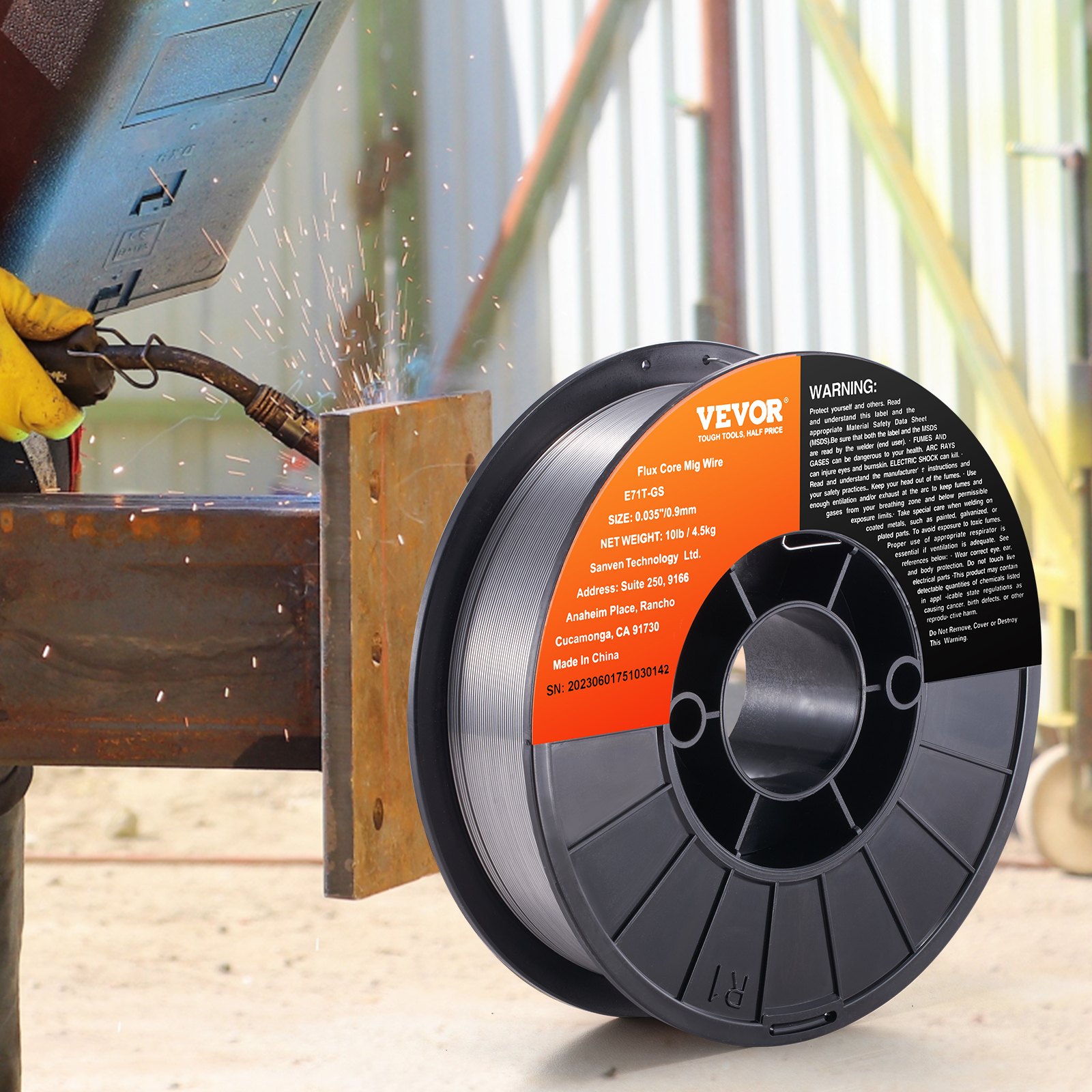 Main product image of VEVOR E71T-GS 10LB Gasless Flux Core Mild Steel MIG Welding Wire