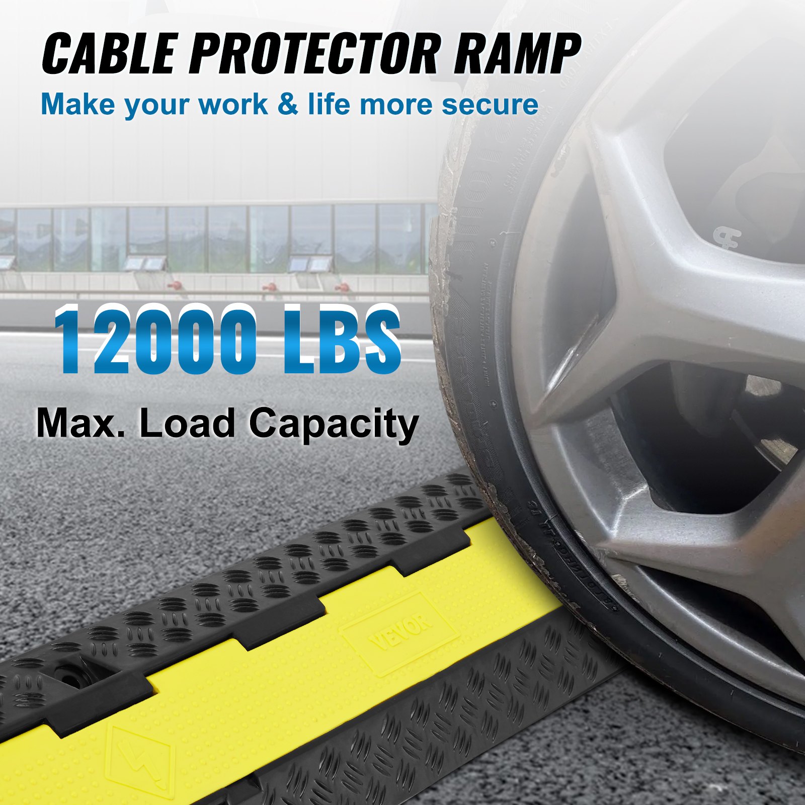 Main product image of VEVOR 5-Pack 2-Channel Cable Protector Ramps, 12000 Lbs Load