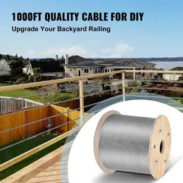 Product image of VEVOR T316 Stainless Steel Wire Rope, 1x19 Strand, 2100 Lbs Breaking Strength