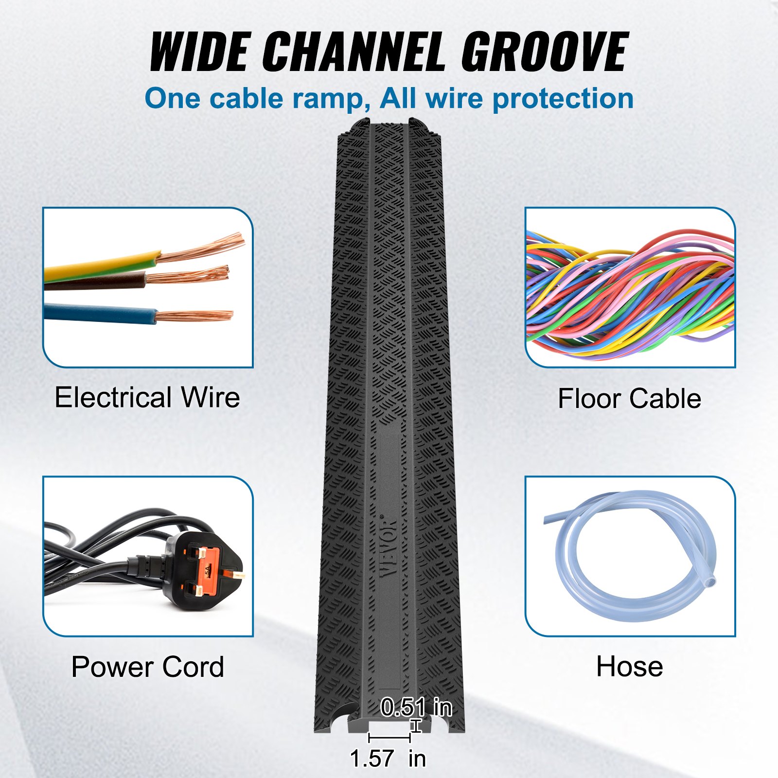 Main product image of VEVOR 3-Pack 39 In. Cable Protector Speed Bumps, 2000 Lbs