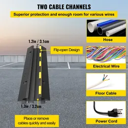 Product image of VEVOR Modular 2-Channel Rubber Cable Protector, 4-Pack, 11000 LBS