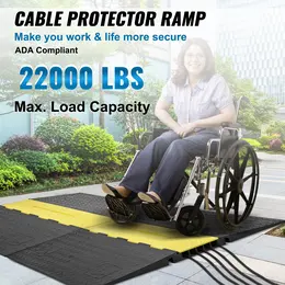 Product image of VEVOR 5-Channel Cable Protector Ramp, 22000 lbs Load, ADA Compliant
