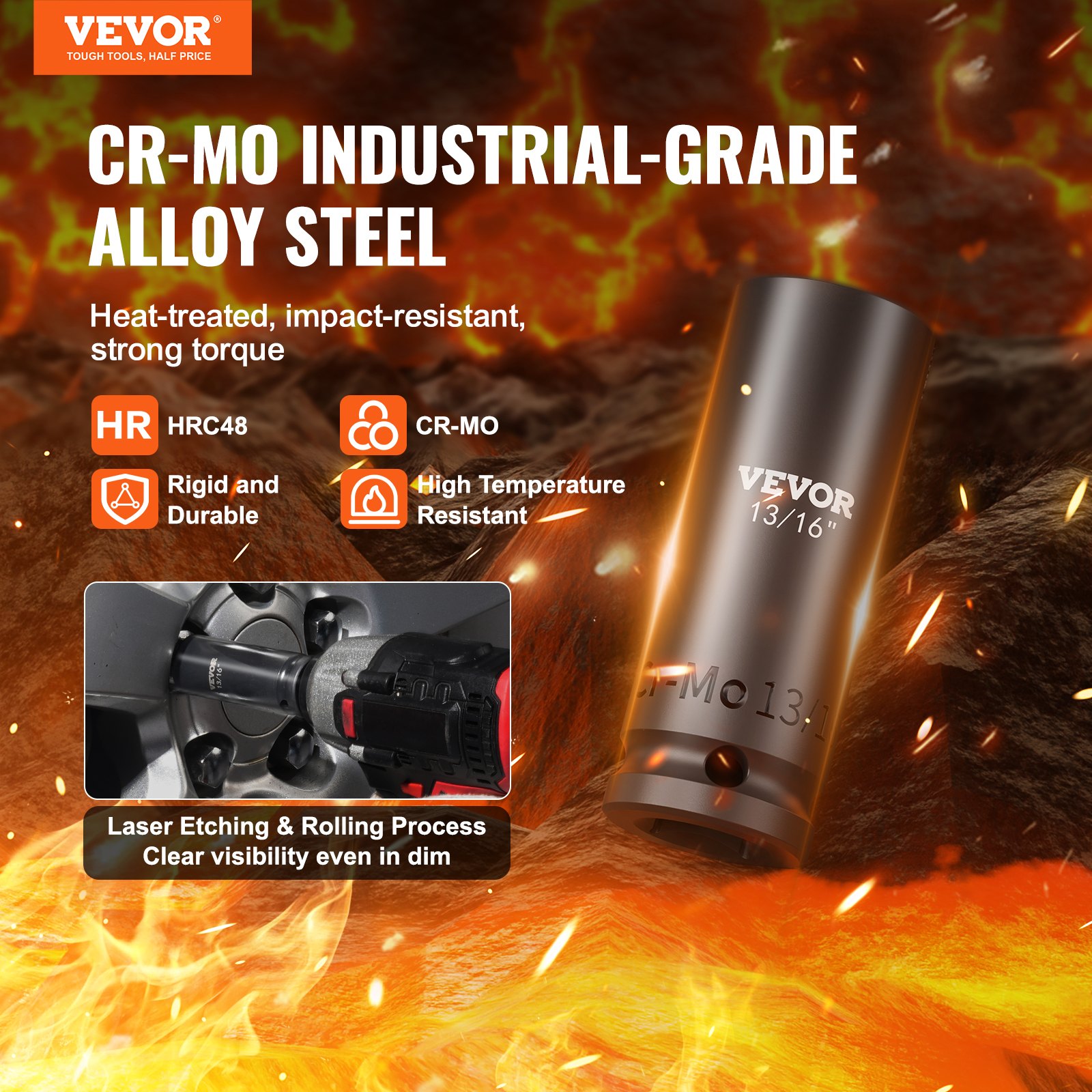 Main product image of VEVOR 130-Piece 6-Point Impact Socket and Bit Tool Kit