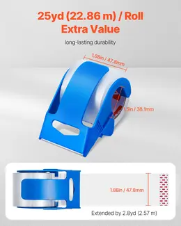 Product image of Clear Packing Tape, 6 Rolls, 25 Yards, 2.7 Mil, with Dispenser