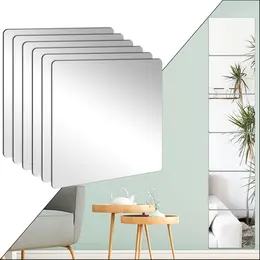 Product image of Shatterproof Wall Mirror Tiles, 30cm x 30cm, Rounded Corners, 6-Piece Set