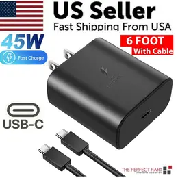 Product image of 45W USB-C Wall Charger with 6FT Cable for Galaxy S20-S23