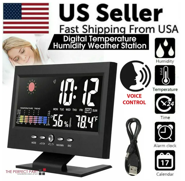 Main product image of LED Digital Alarm Clock with Snooze, Calendar, Thermometer, Hygrometer