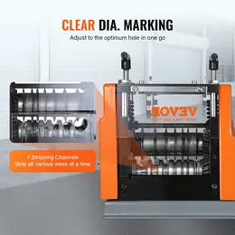 Product image of Automatic Wire Stripping Machine, 60W, with Depth Reference, 6 Round 1 Flat Channels