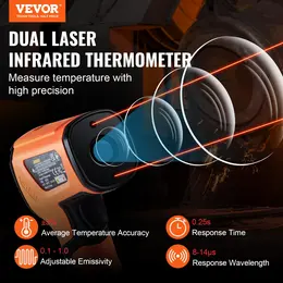Product image of Infrared Thermometer, Handheld, Dual Laser, Non-Contact, Adjustable Emissivity
