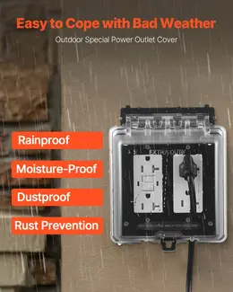 Product image of Outdoor Outlet Cover 2-Gang Lockable Weatherproof Electrical Outlet Cover