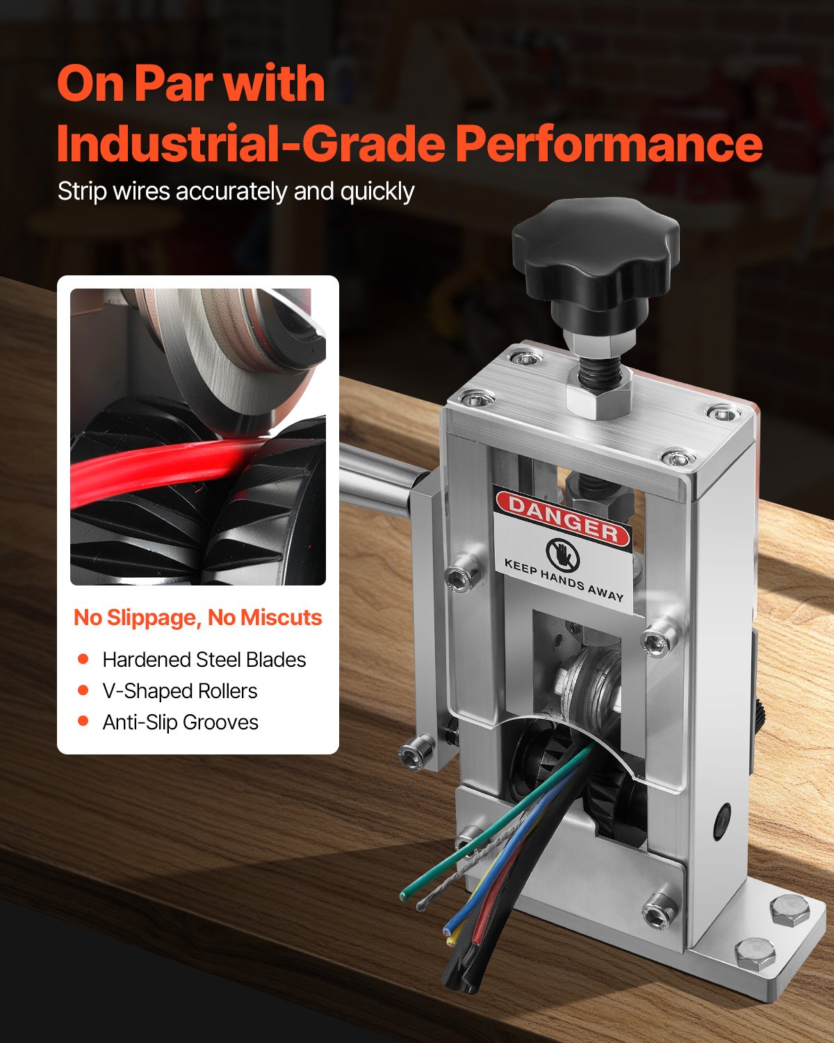 Main product image of Manual Wire Stripping Machine, 0.06-1 Inch, Hand Crank or Drill Powered