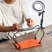Product image of Soldering Station with Magnetic Helping Hands, 3X LED Magnifier, 4 Arms