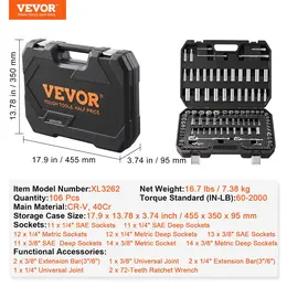 Product image of Drive Socket and Ratchet Set with 6-Point Sockets