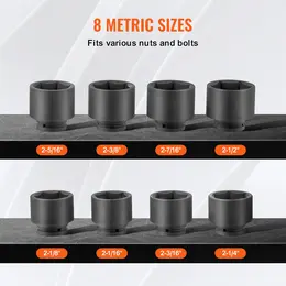 Product image of 8-Piece SAE 6-Point Axle Spindle Nut Impact Socket Set
