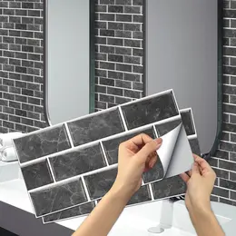 Product image of Dark Grey Textured PVC Self-Adhesive Stone Look Tiles, Waterproof